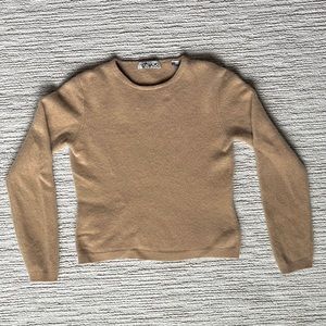 Lord & Taylor cashmere tan beige sweater shirt